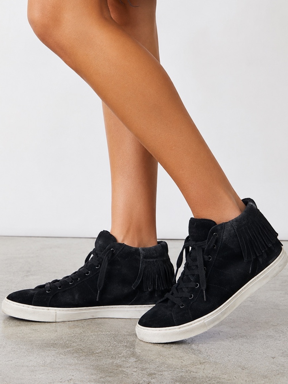IRO | Black Suede Fringe High Top Sneakers | women’s size 40 | 9 US
